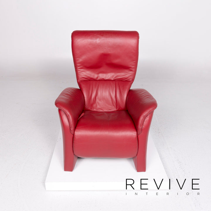 Himolla Leder Sessel Garnitur Rot Relaxfunktion Funktion 2x Sessel #11253