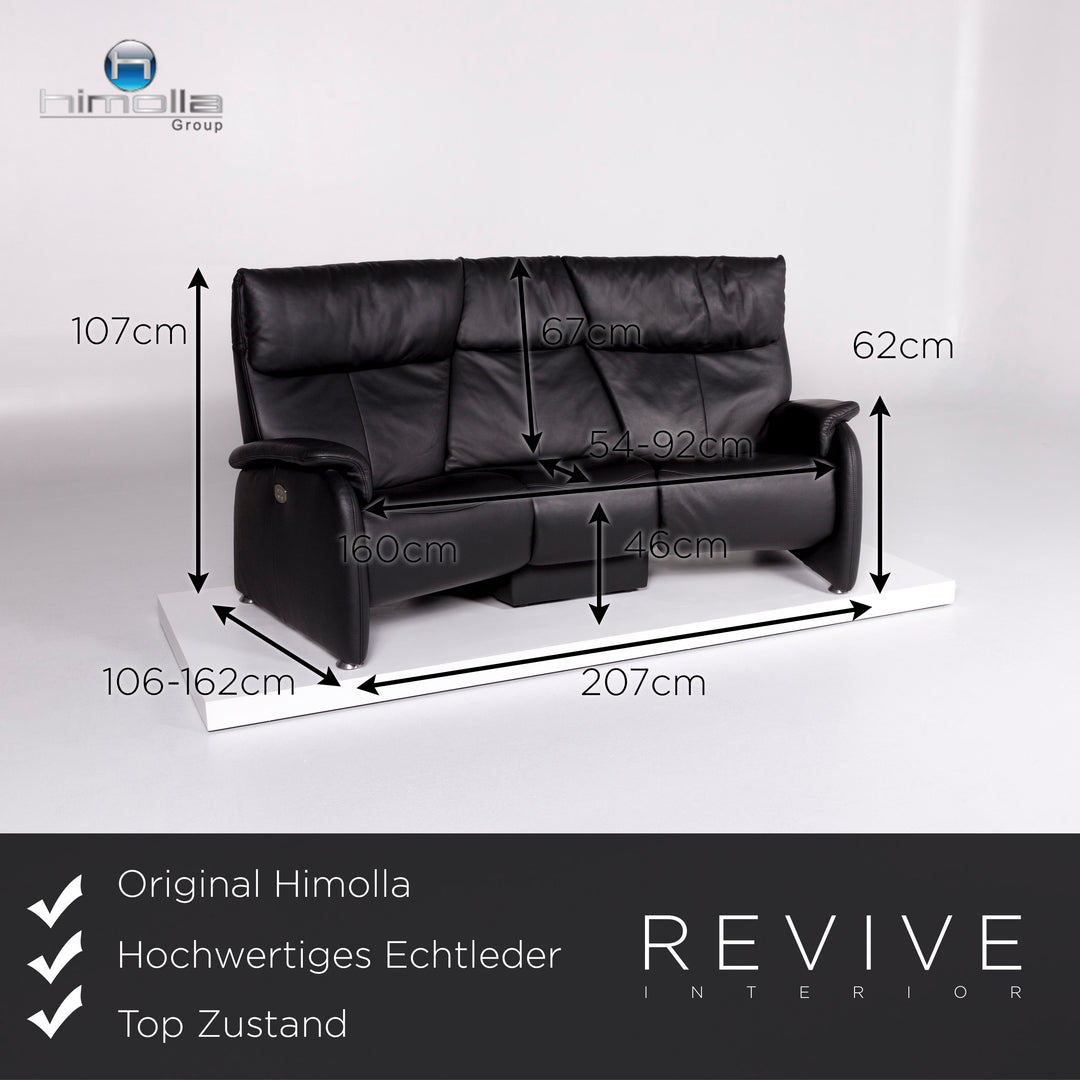 Himolla Leder Sofa Garnitur Anthrazit Grau 1x Dreisitzer 1x Zweisitzer Elektrische Funktion Relaxfunktion #10378