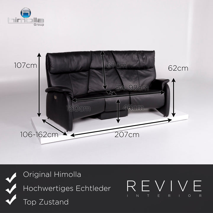 Himolla Leder Sofa Garnitur Anthrazit Grau 1x Dreisitzer 1x Zweisitzer Elektrische Funktion Relaxfunktion #10378