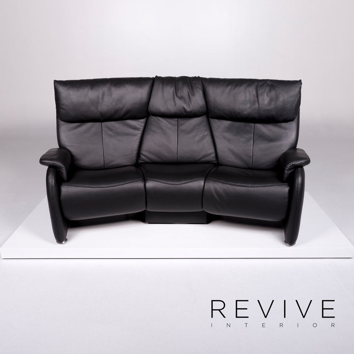 Himolla Leder Sofa Garnitur Anthrazit Grau 1x Dreisitzer 1x Zweisitzer Elektrische Funktion Relaxfunktion #10378