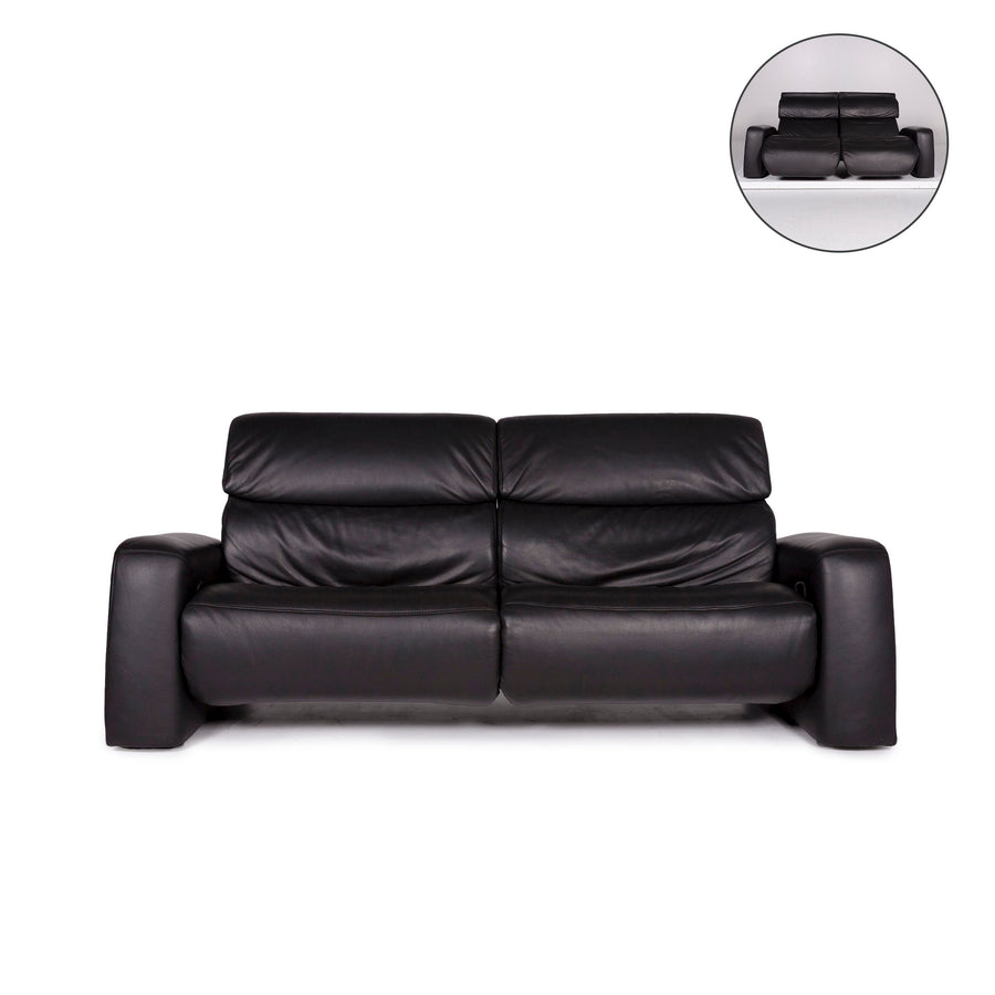 Himolla leather sofa anthracite two-seater relax function couch #11079