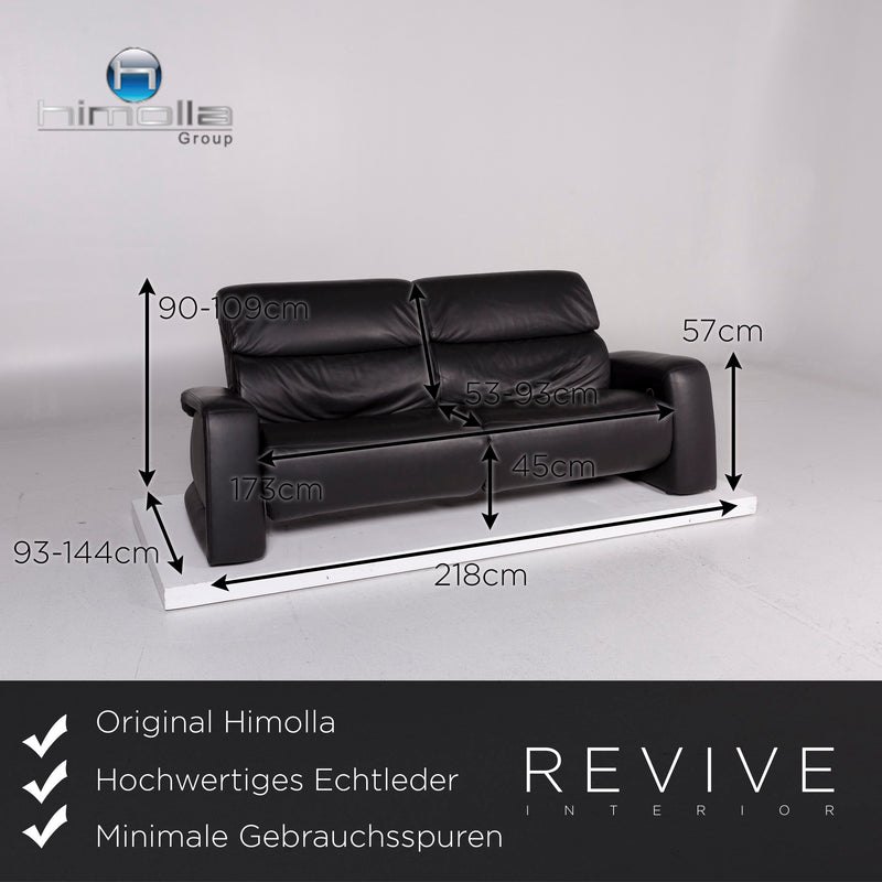 Himolla Leder Sofa Anthrazit Zweisitzer Relaxfunktion Funktion Couch 