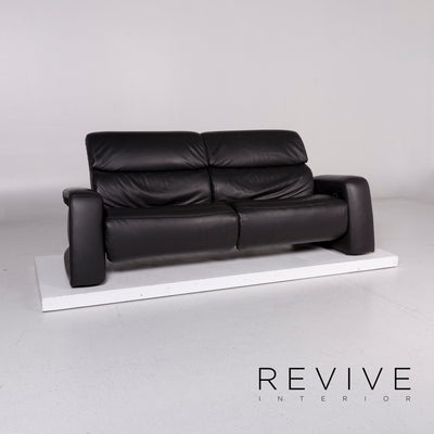 Himolla Leder Sofa Anthrazit Zweisitzer Relaxfunktion Funktion Couch #11079