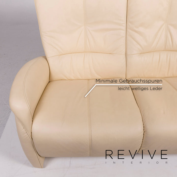 Himolla Leather Sofa Cream Three Seater #11322