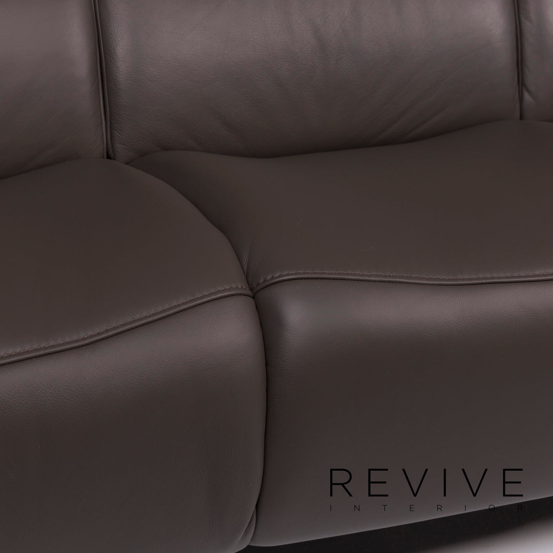 Himolla Leather Sofa Gray Three Seater #11451