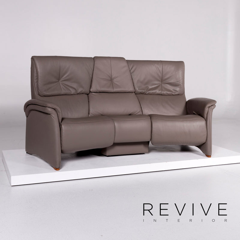 Himolla Leder Sofa Grau Zweisitzer Relaxfunktion Funktion Couch 