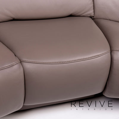 Himolla Leder Sofa Grau Zweisitzer Relaxfunktion Funktion Couch #10578
