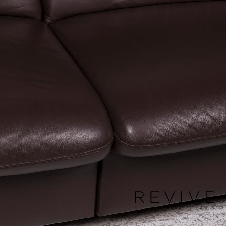 Hukla Leder Sofa Braun Zweisitzer inkl. Funktion #10114