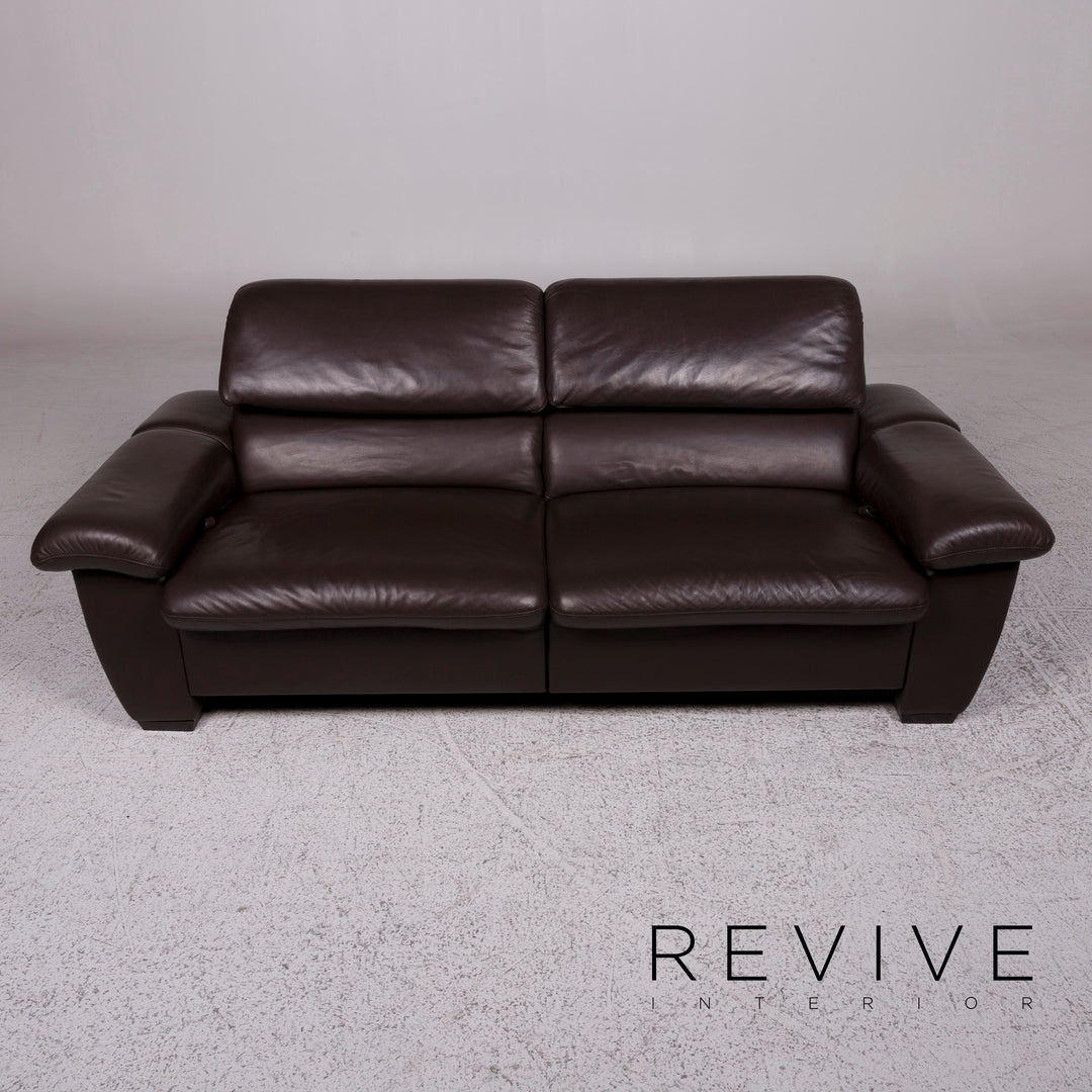 Hukla Leder Sofa Braun Zweisitzer inkl. Funktion #10114