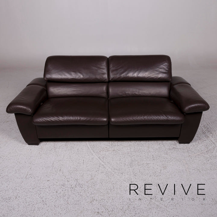 Hukla Leder Sofa Braun Zweisitzer inkl. Funktion #10114