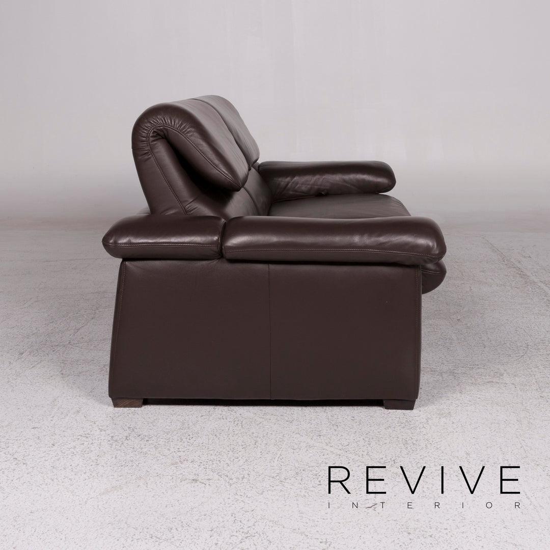 Hukla Leder Sofa Braun Zweisitzer inkl. Funktion #10114