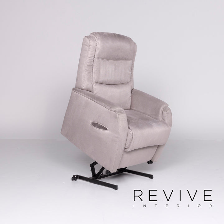 Hukla RV 81 Designer Stoff Sessel Garnitur Grau Stuhl Relax Funktion Aufstehhilfe Aufstehsessel #8558