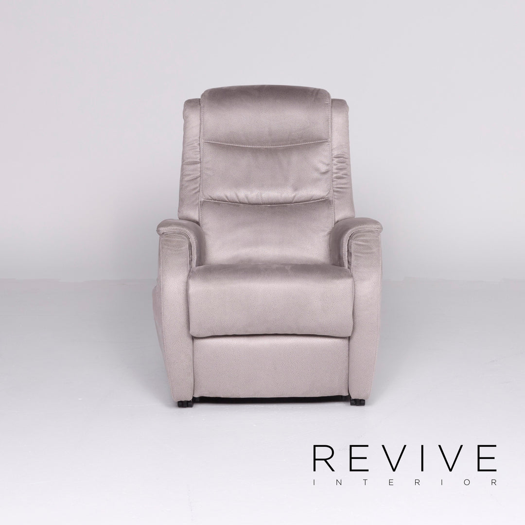 Hukla RV 81 Designer Stoff Sessel Garnitur Grau Stuhl Relax Funktion Aufstehhilfe Aufstehsessel #8558