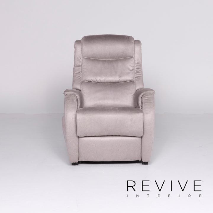 Hukla RV 81 Designer Stoff Sessel Garnitur Grau Stuhl Relax Funktion Aufstehhilfe Aufstehsessel #8558