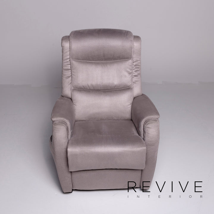Hukla RV 81 Designer Stoff Sessel Garnitur Grau Stuhl Relax Funktion Aufstehhilfe Aufstehsessel #8558