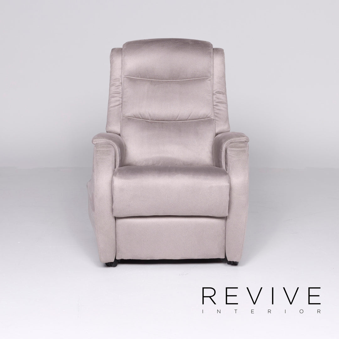 Hukla RV 81 Designer Stoff Sessel Garnitur Grau Stuhl Relax Funktion Aufstehhilfe Aufstehsessel #8558