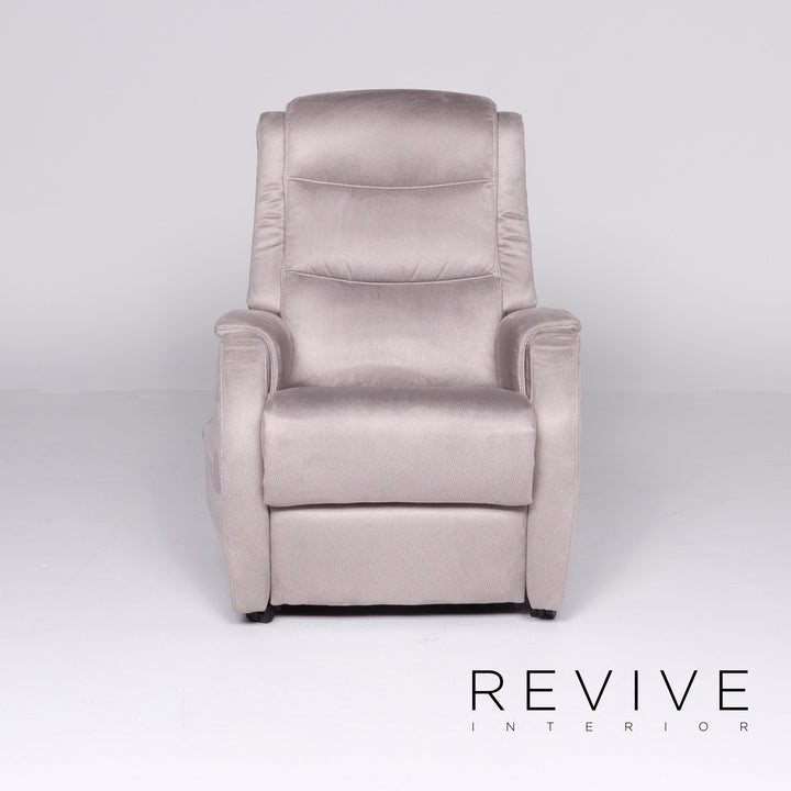 Hukla RV 81 Designer Stoff Sessel Garnitur Grau Stuhl Relax Funktion Aufstehhilfe Aufstehsessel #8558