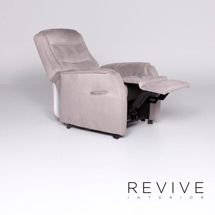 Hukla RV 81 Designer Stoff Sessel Garnitur Grau Stuhl Relax Funktion Aufstehhilfe Aufstehsessel #8558