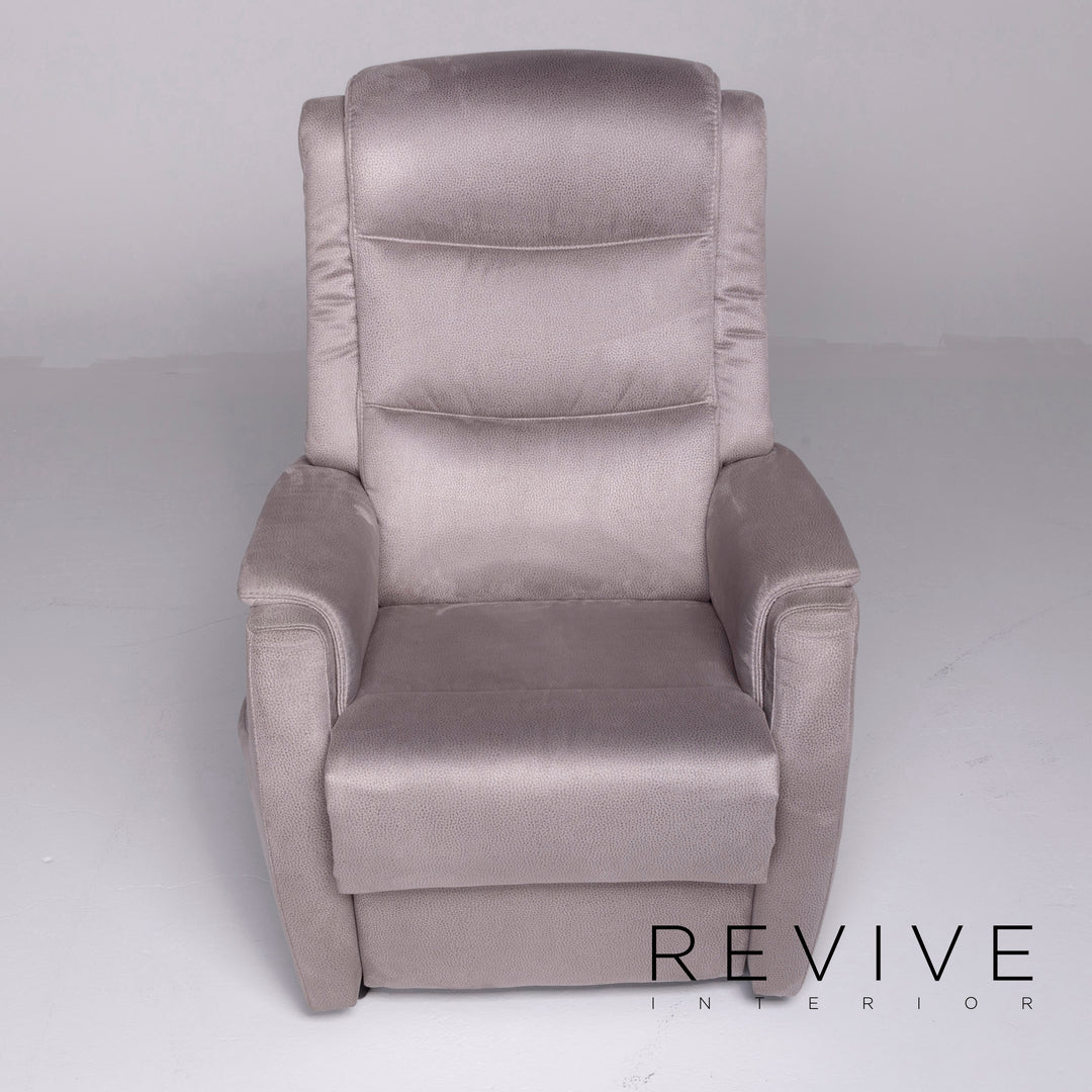 Hukla RV 81 Designer Stoff Sessel Garnitur Grau Stuhl Relax Funktion Aufstehhilfe Aufstehsessel #8558