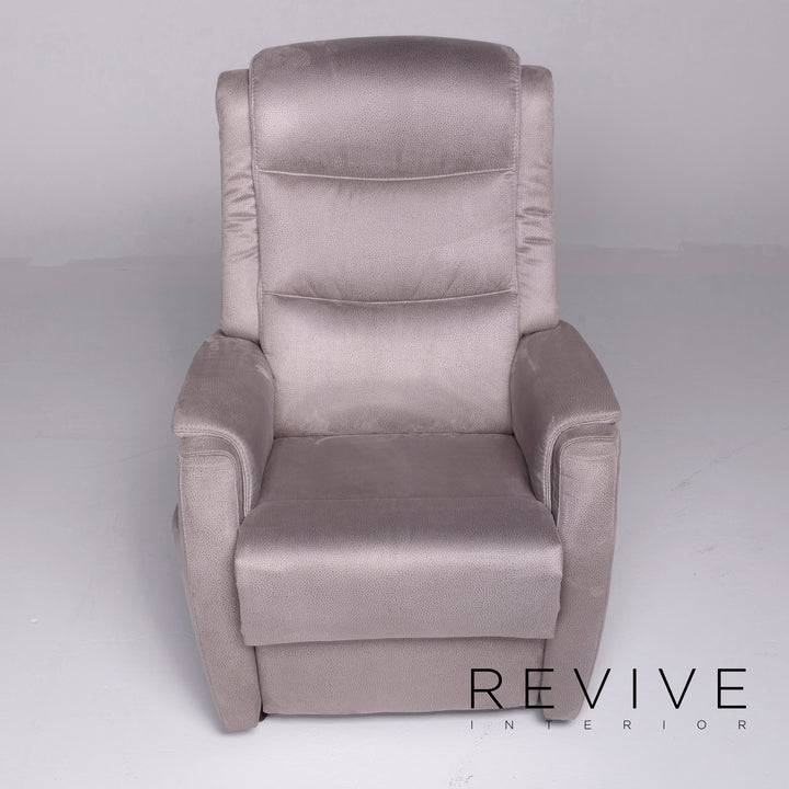 Hukla RV 81 Designer Stoff Sessel Garnitur Grau Stuhl Relax Funktion Aufstehhilfe Aufstehsessel #8558