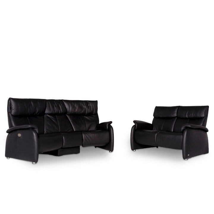 Himolla Leder Sofa Garnitur Anthrazit Grau 1x Dreisitzer 1x Zweisitzer Elektrische Funktion Relaxfunktion #10378