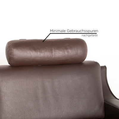 de Sede DS 122 Leder Sofa Braun Dunkelbraun Zweisitzer Couch #11001
