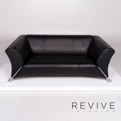 Rolf Benz 322 Leder Sofa Garnitur Schwarz Zweisitzer #11971