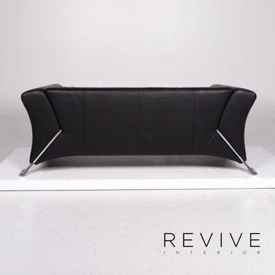 Rolf Benz 322 Leder Sofa Garnitur Schwarz Zweisitzer #11971