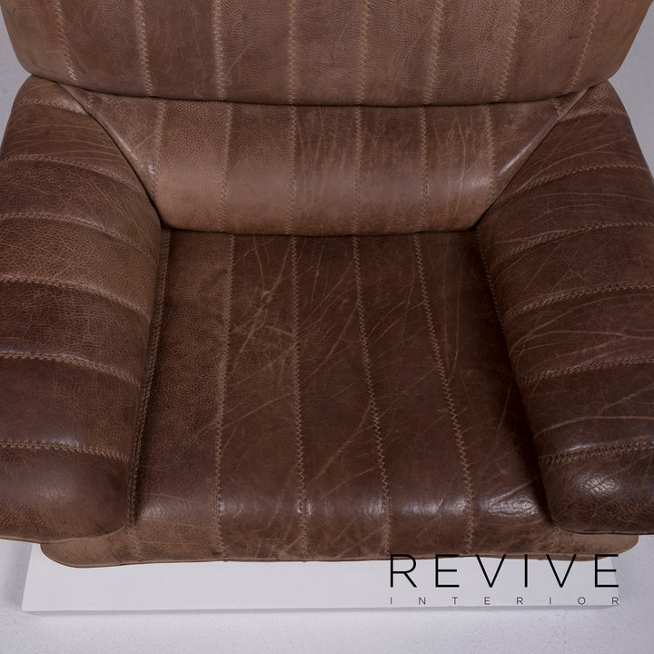 de Sede ds 86 designer leather sofa set brown three-seater armchair #10449