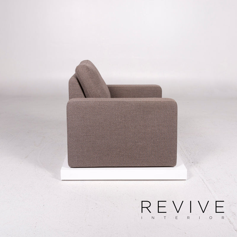 Cor Conseta Stoff Sofa Garnitur Braun Hellbraun 