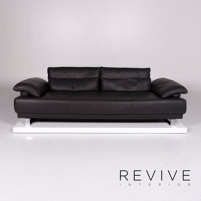Mondo Designer Leder Sofa Anthrazit Dreisitzer #9887