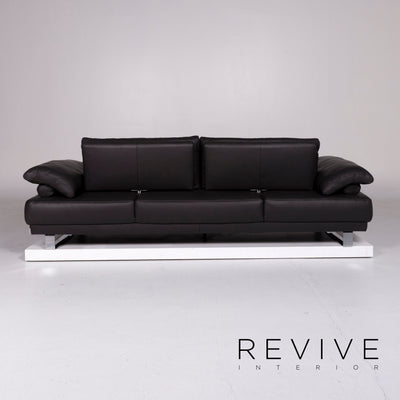 Mondo Designer Leder Sofa Anthrazit Dreisitzer #9887