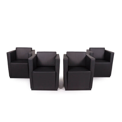 Walter Knoll Elton 406 Leder Sessel Garnitur Schwarz 4x Sessel #12032