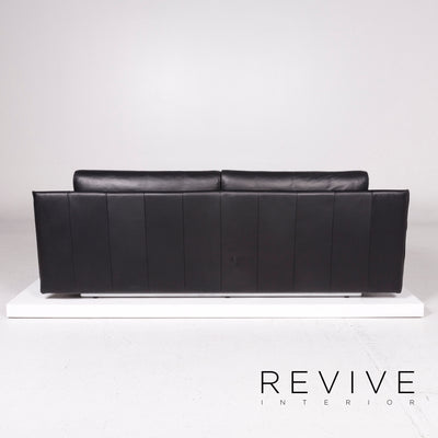 Rolf Benz 6500 Leder Sofa Schwarz Dreisitzer Couch #11908