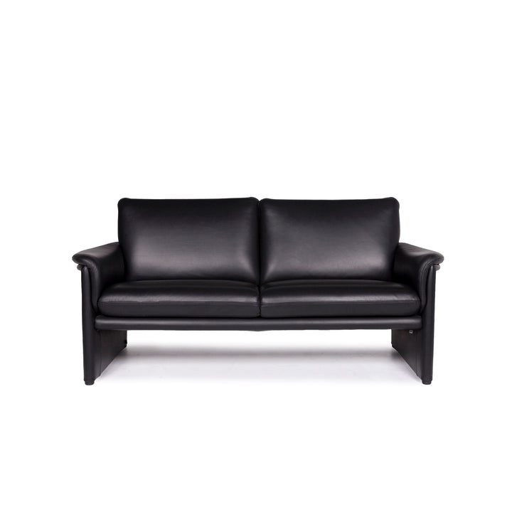 Cor Zento Leather Sofa Black Two Seater Couch #11005