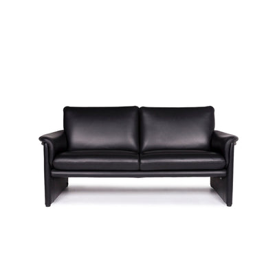 Cor Zento Leder Sofa Schwarz Zweisitzer Couch #11005