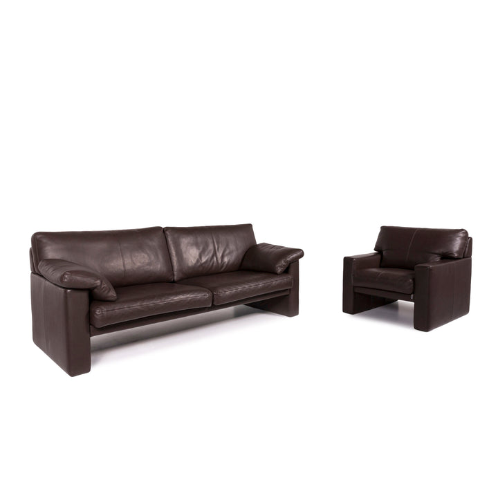 Erpo CL 300 leather sofa set brown 1x three-seater 1x armchair #12076