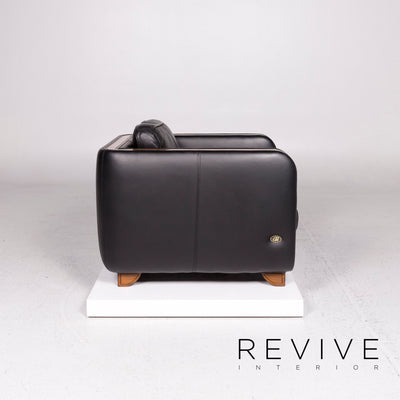 Nieri Leder Sessel Schwarz #11889