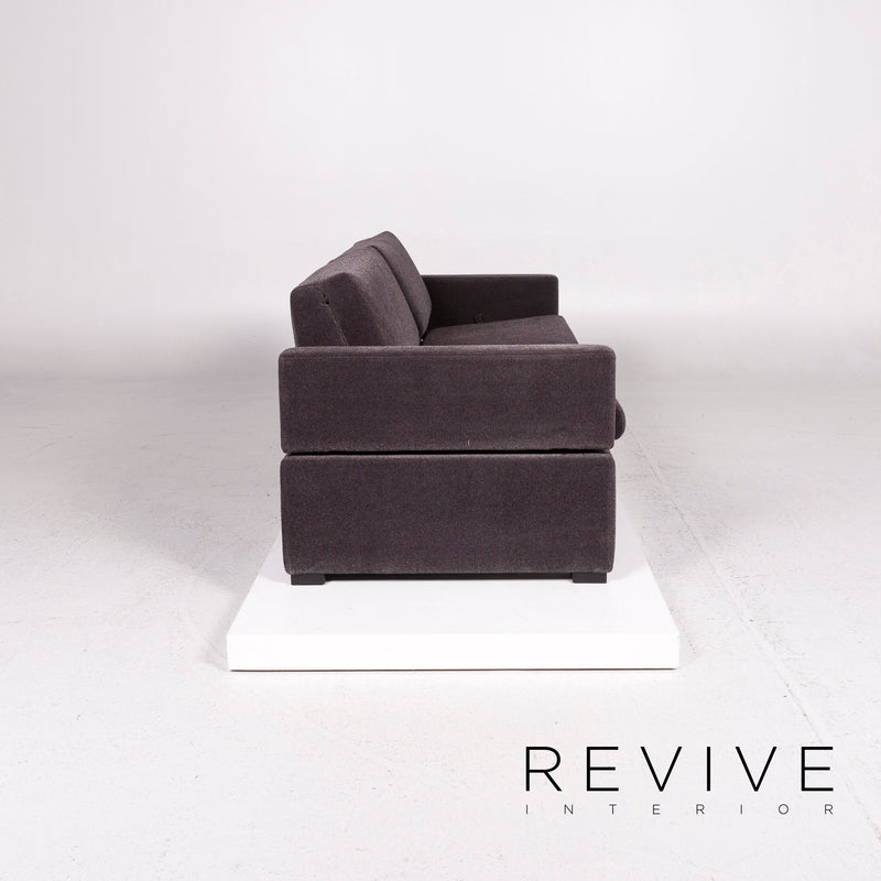 Brühl & Sippold Tomo Samt Stoff Sofa Anthrazit Grau Dreisitzer Couch 