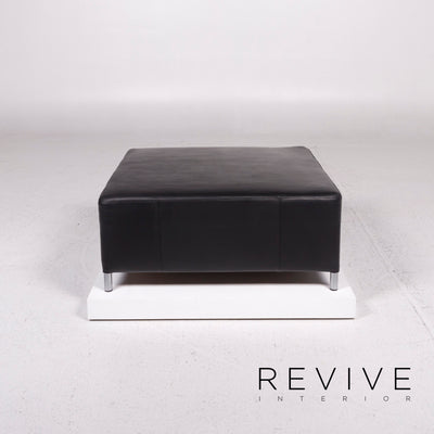 Walter Knoll Leder Hocker Schwarz Ottoman #12005
