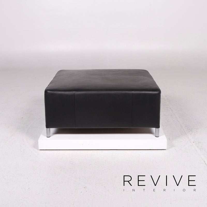 Walter Knoll Leder Hocker Schwarz Ottoman 