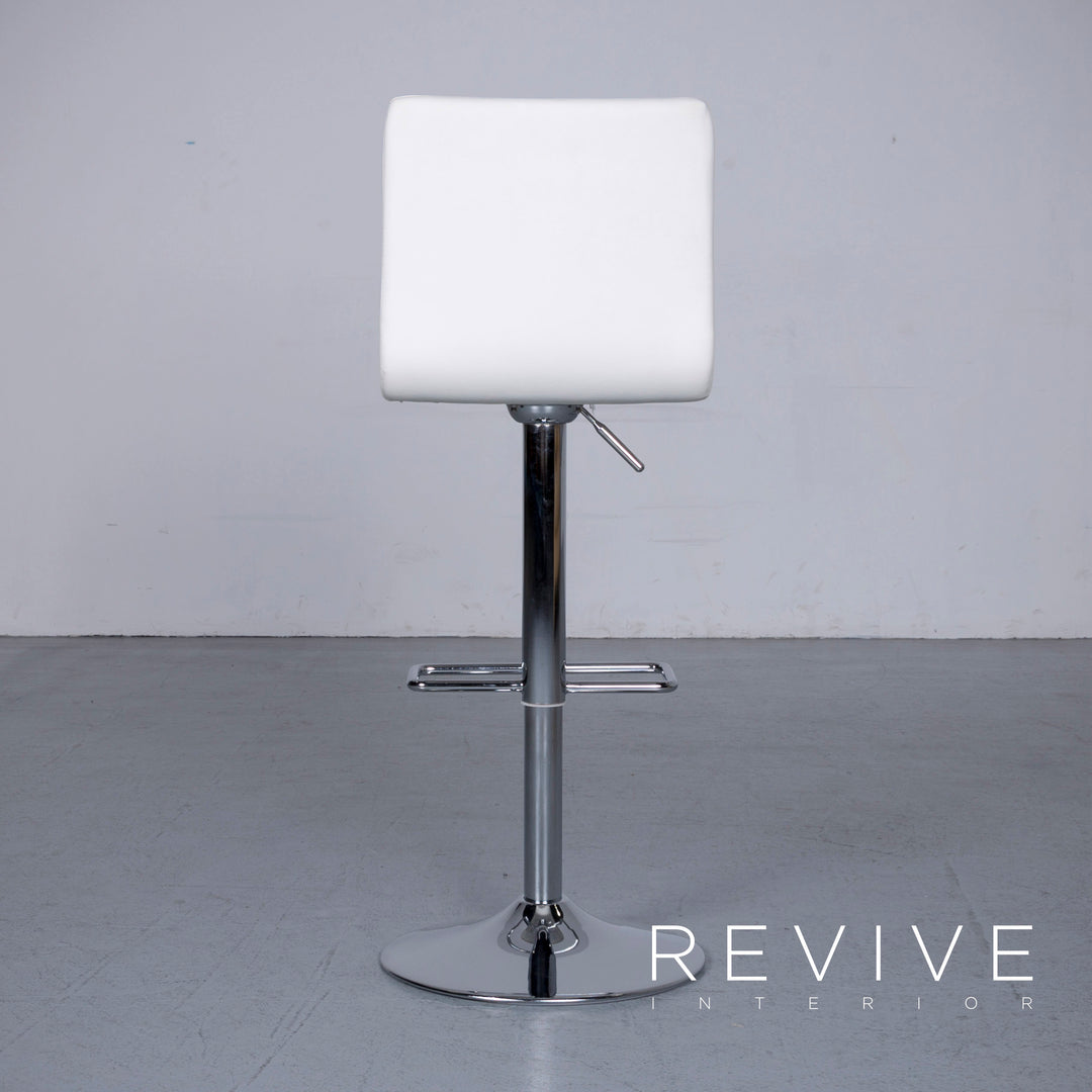 BoConcept Leder Stuhl Weiß Chrom Elegant #6251