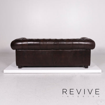 Chesterfield Leder Sofa Garnitur Braun 1x Dreisitzer 1x Zweisitzer Couch #12169