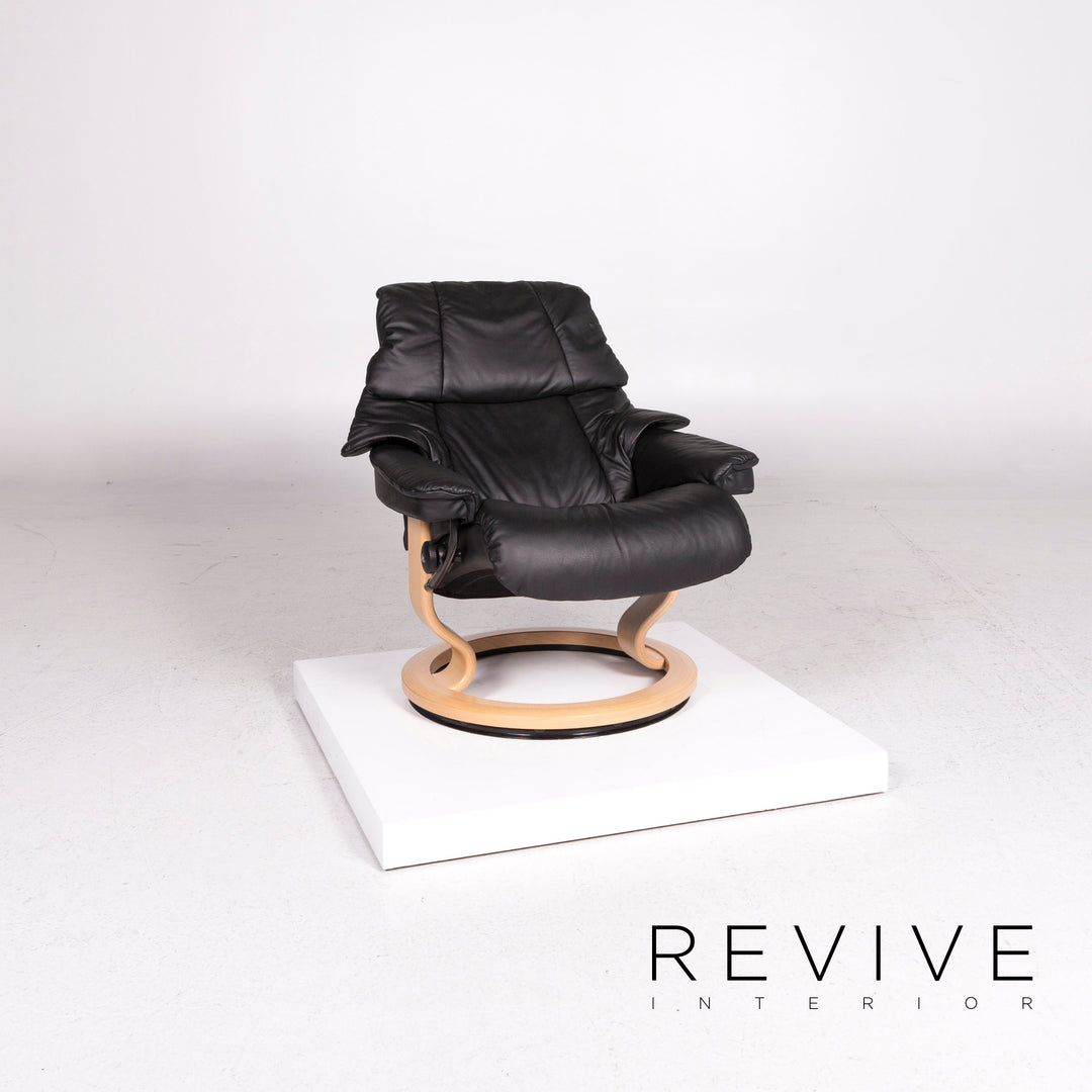 Stressless leather armchair black function relax function size M #12008