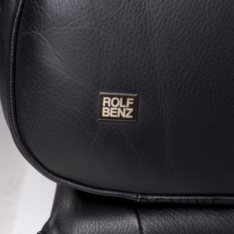 Rolf Benz 6500 Sofa Garnitur Schwarz 2x Zweisitzer Funktion 