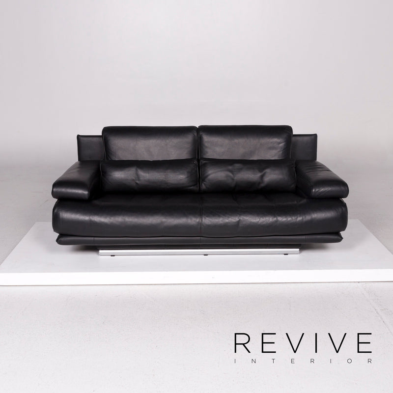 Rolf Benz 6500 Sofa Garnitur Schwarz 2x Zweisitzer Funktion 