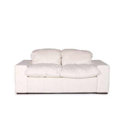 Nieri Leder Sofa Weiß Zweisitzer Couch #12107