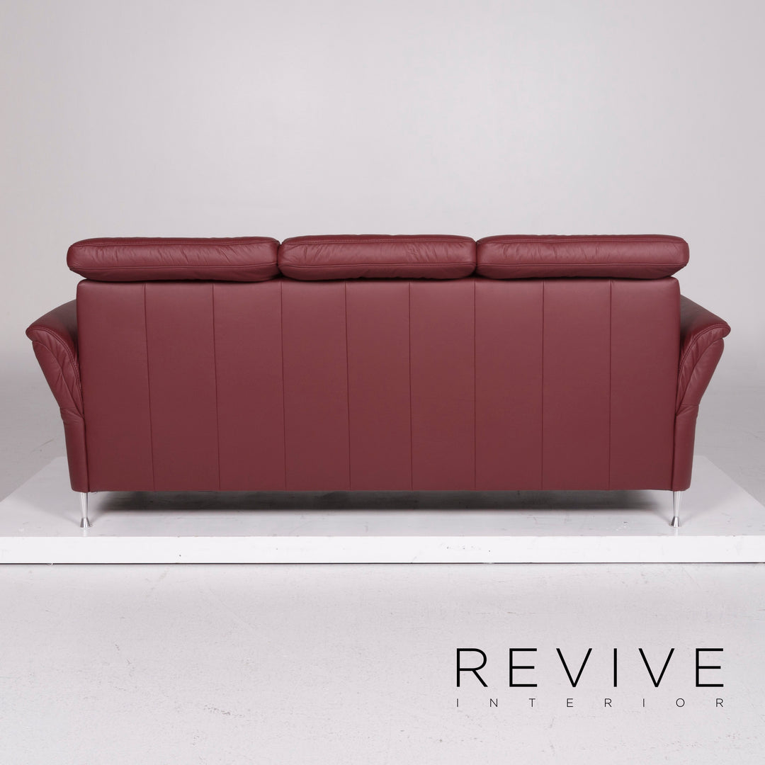 Leather Sofa Red Three Seater #11278