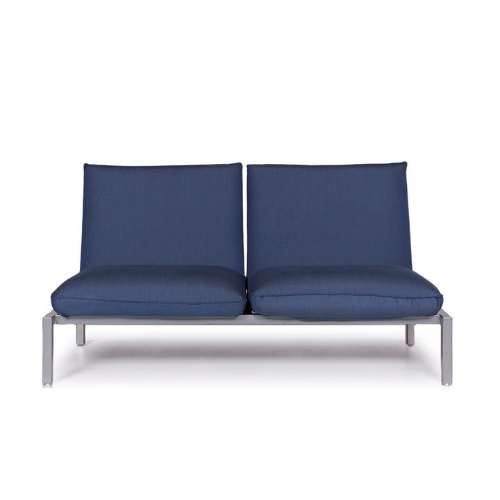 Brühl &amp; Sippold Roro designer fabric sofa blue two-seater including function #10066