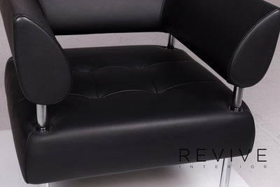 Sitland Leder Sofa Schwarz Dreisitzer #11621